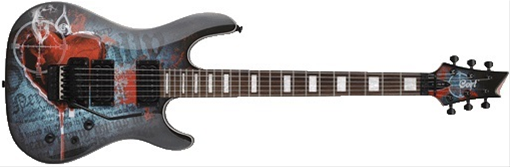 ELEKTRO GİTAR-KATANA, TF DESENLİ SİYAH, FLOYD ROSE - KX5FRTFBK