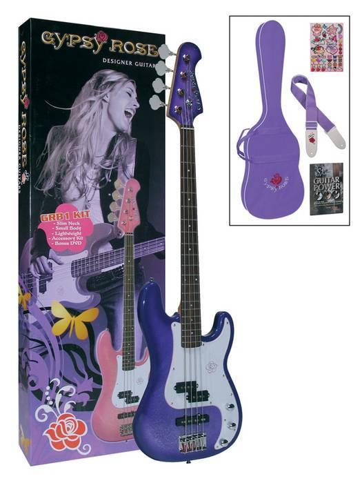 BAS GİTAR GYPSY ROSE SET (GIGBAG, SEHPA, STICKERS, - GRB1KCPP
