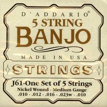 BANJO TEL SETİ, NICKEL WOUND, MEDIUM GAUGE, (0.010 - J61