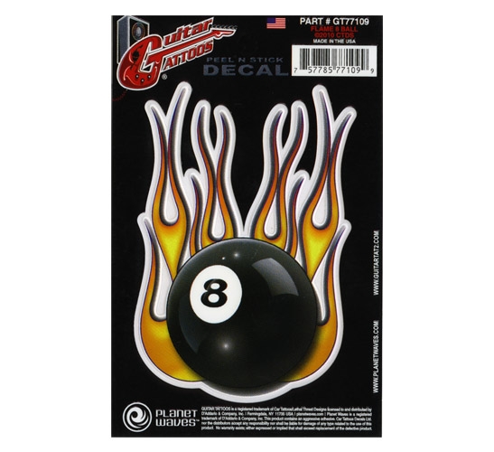 GTR TATTOO- FLAME 8 BALL STİCKER - GT77109