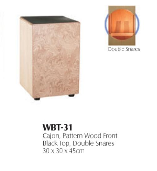 CAJON PATTERN WOOD FRONT BLACK TOP DOUBLE SNARE:MA - WBT-31