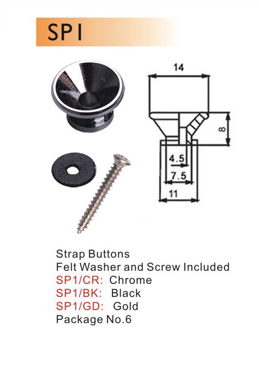 GİTAR ASKI PİMİ, KROM, DR.PARTS - SP1CR