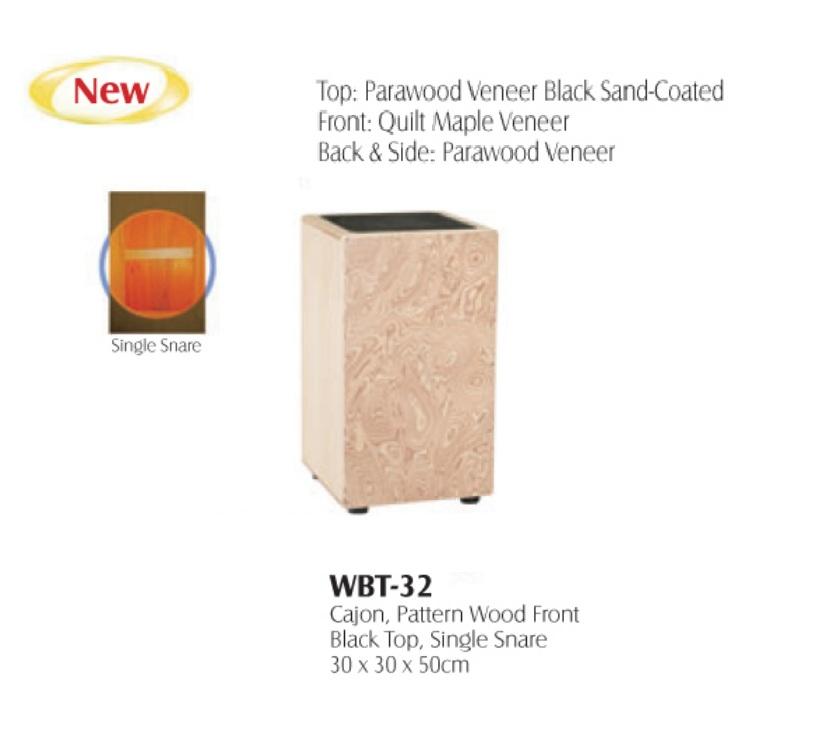 CAJON PATTERN WOOD FRONT SINGLE SNARE BLACK  :MAXT - WBT-32