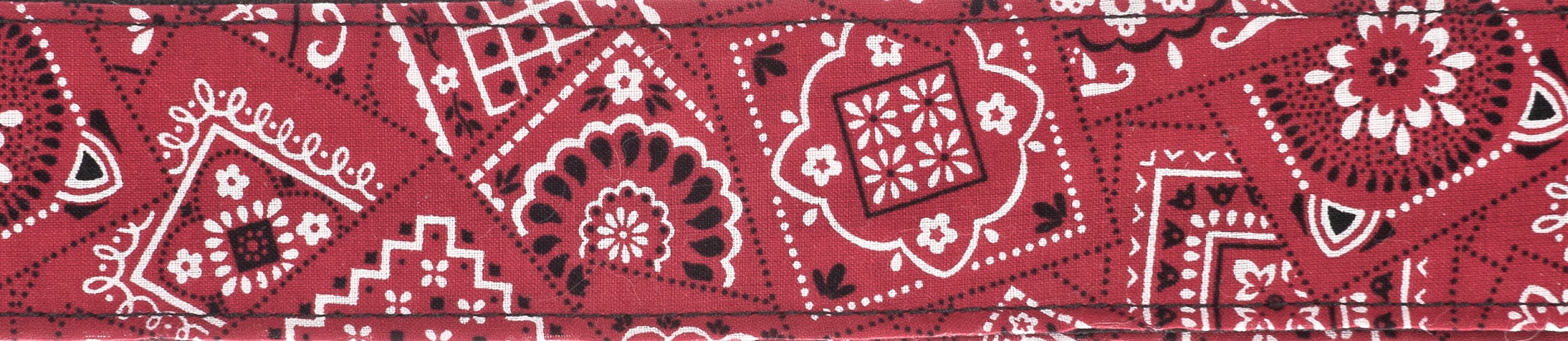 GİTAR ASKISI DOKUMA 50MM KIRMIZI BANDANA - 50G02
