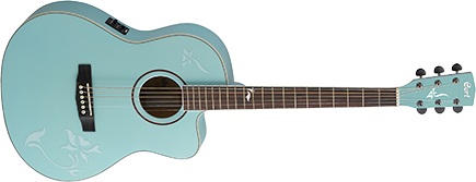 ELEKTRO AKUSTİK GİTAR KILIFLI, SOLUK MAVİ METALİK, - JADE2F-PBM