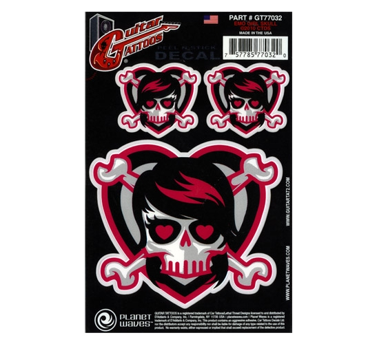 GTR TATTOO- EMO GIRL SKULL STİCKER - GT77032