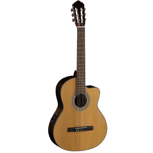ELEKTRO KLASİK CUTAWAY GİTAR, MASİF SEDİR KAPAK, F - AC250CFNAT