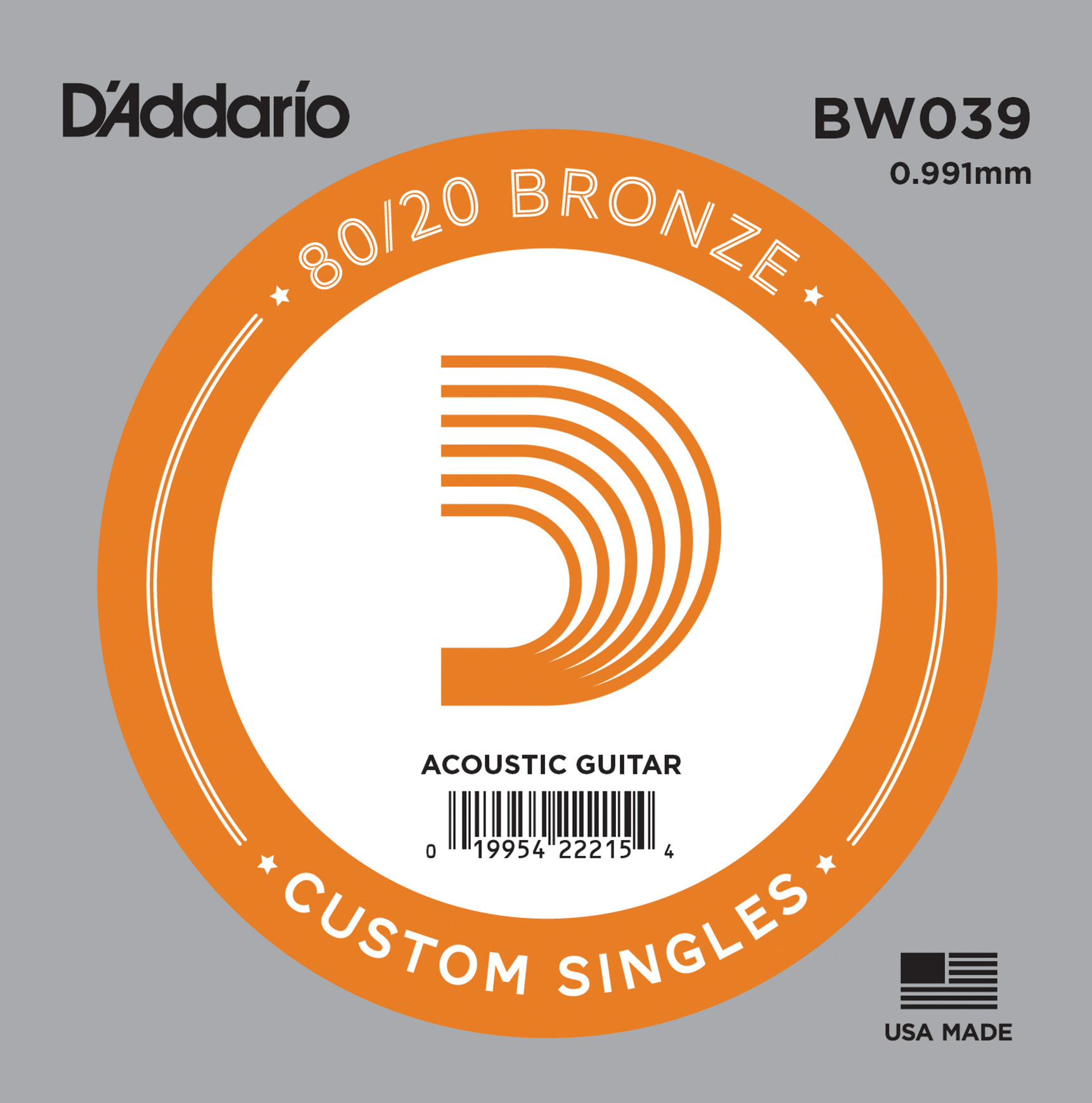 AKUSTİK TEK TEL, 80/20 BRONZE WOUND, 039, (LA) - BW039