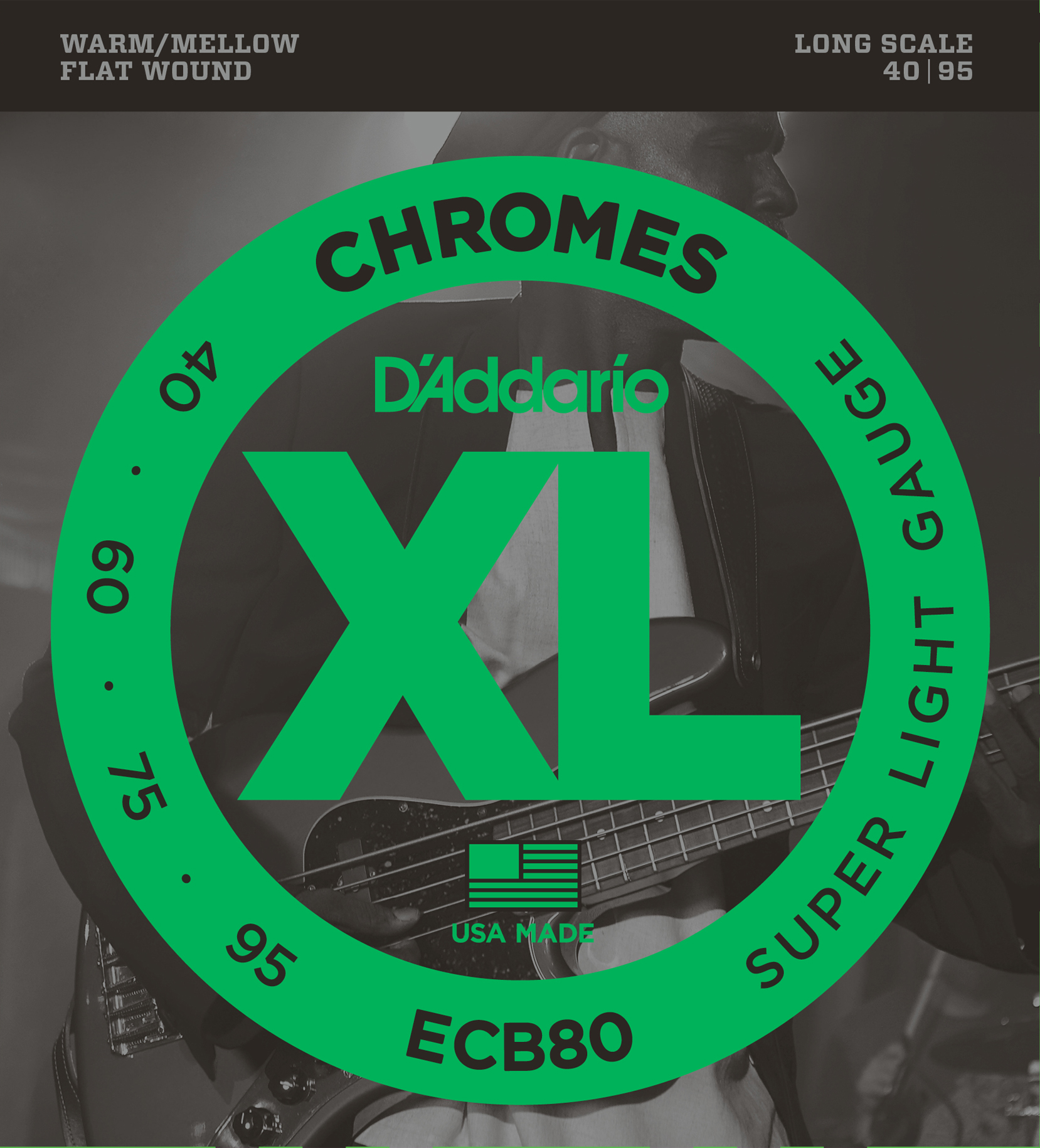 BAS GİTAR TEL SETİ, CHROMES, SUPER LIGHT GAUGE (40 - ECB80