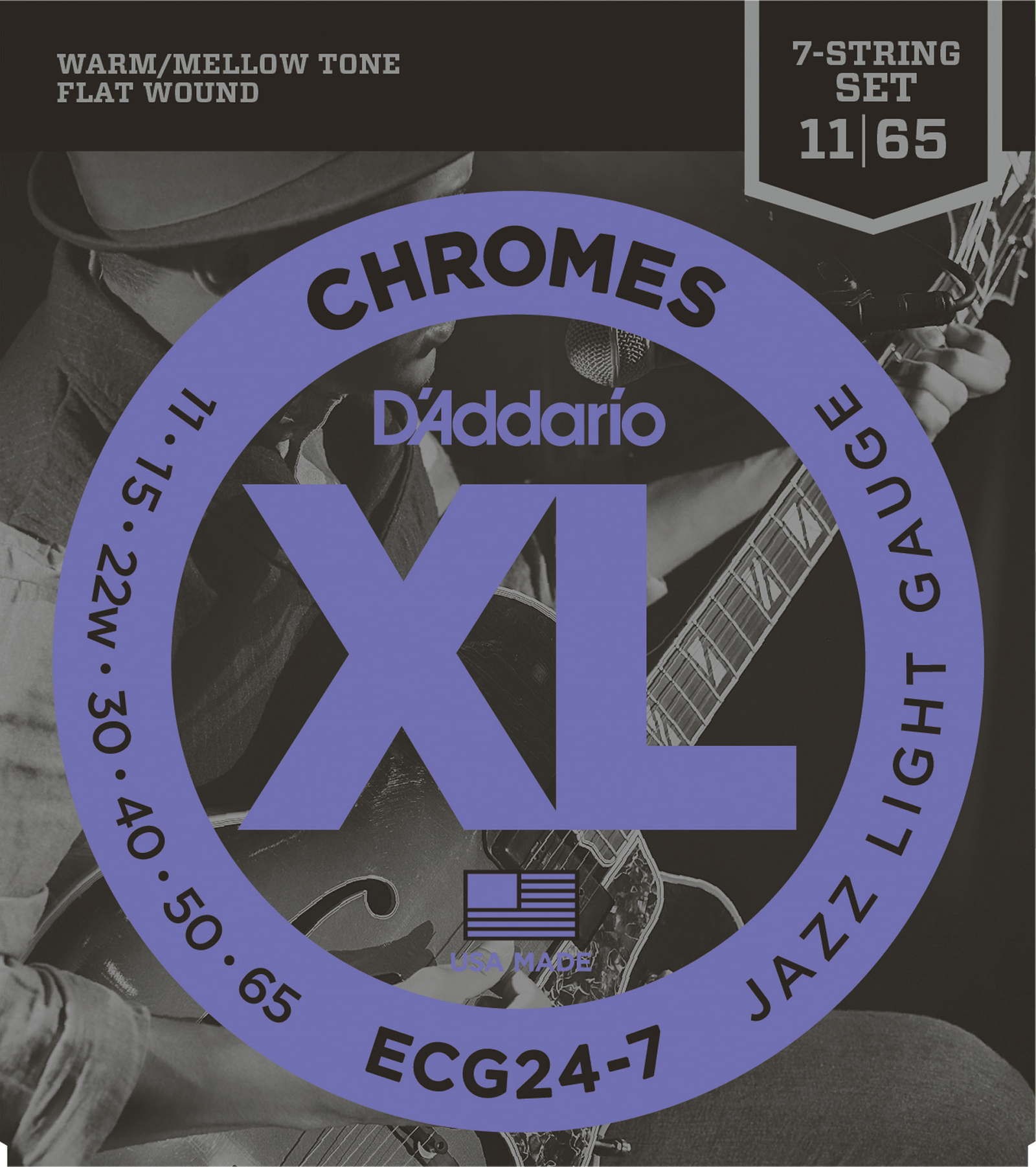 ELEKTRO GİTAR TELİ, 7 TELLİ, CHROMES, 11-65, JAZZ - ECG24-7
