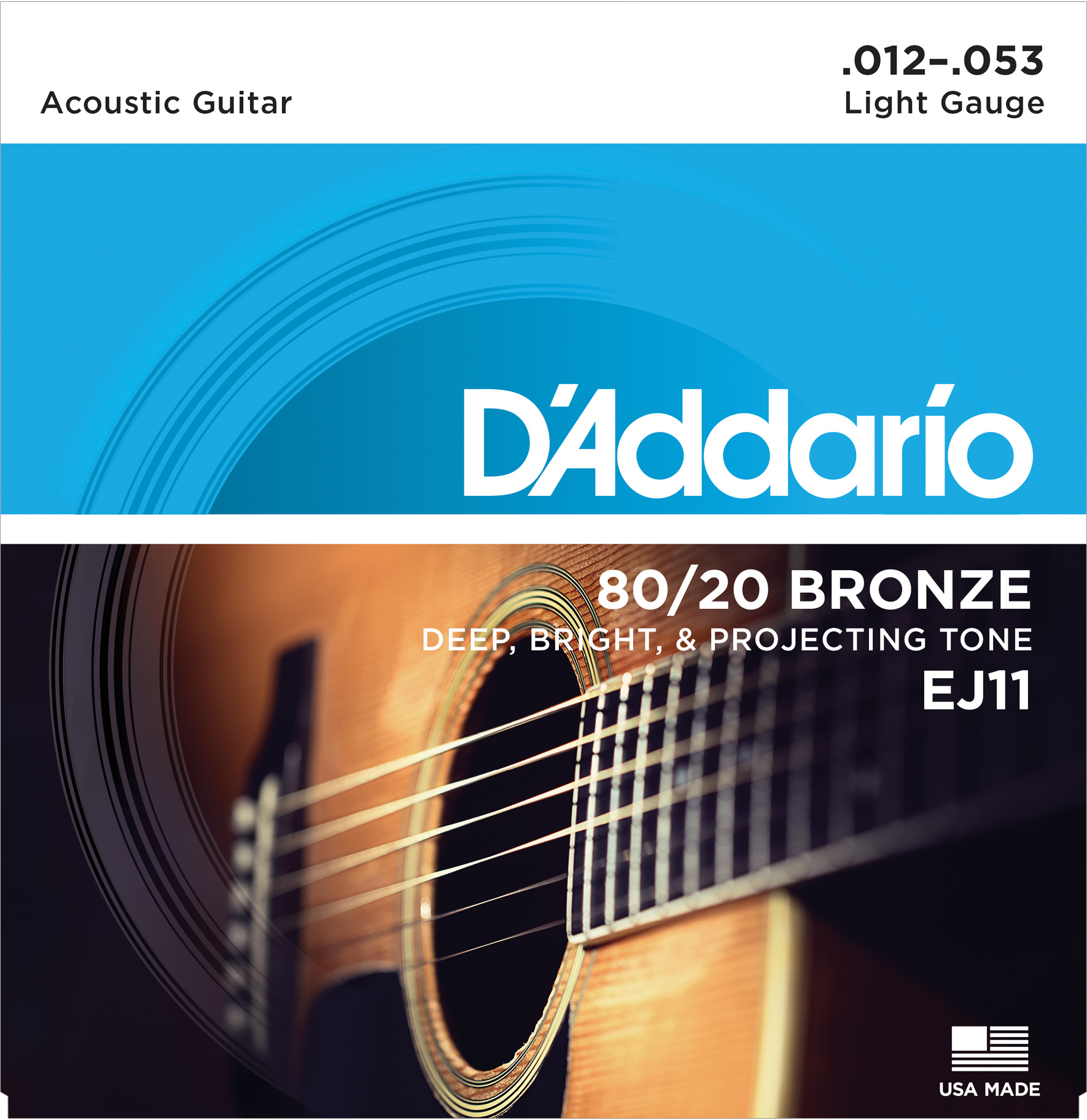 AKUSTİK GİTAR TEL SETİ, 80/20 BRONZE, LIGHT GAUGE, - EJ11