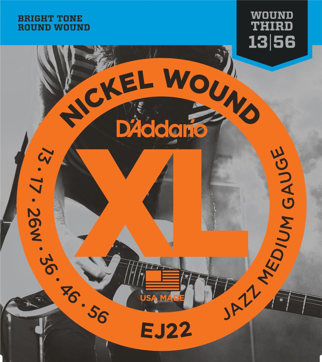 ELEKTRO GİTAR TEL SETİ, XL, NICKEL WOUND, JAZZ LIG - EJ22