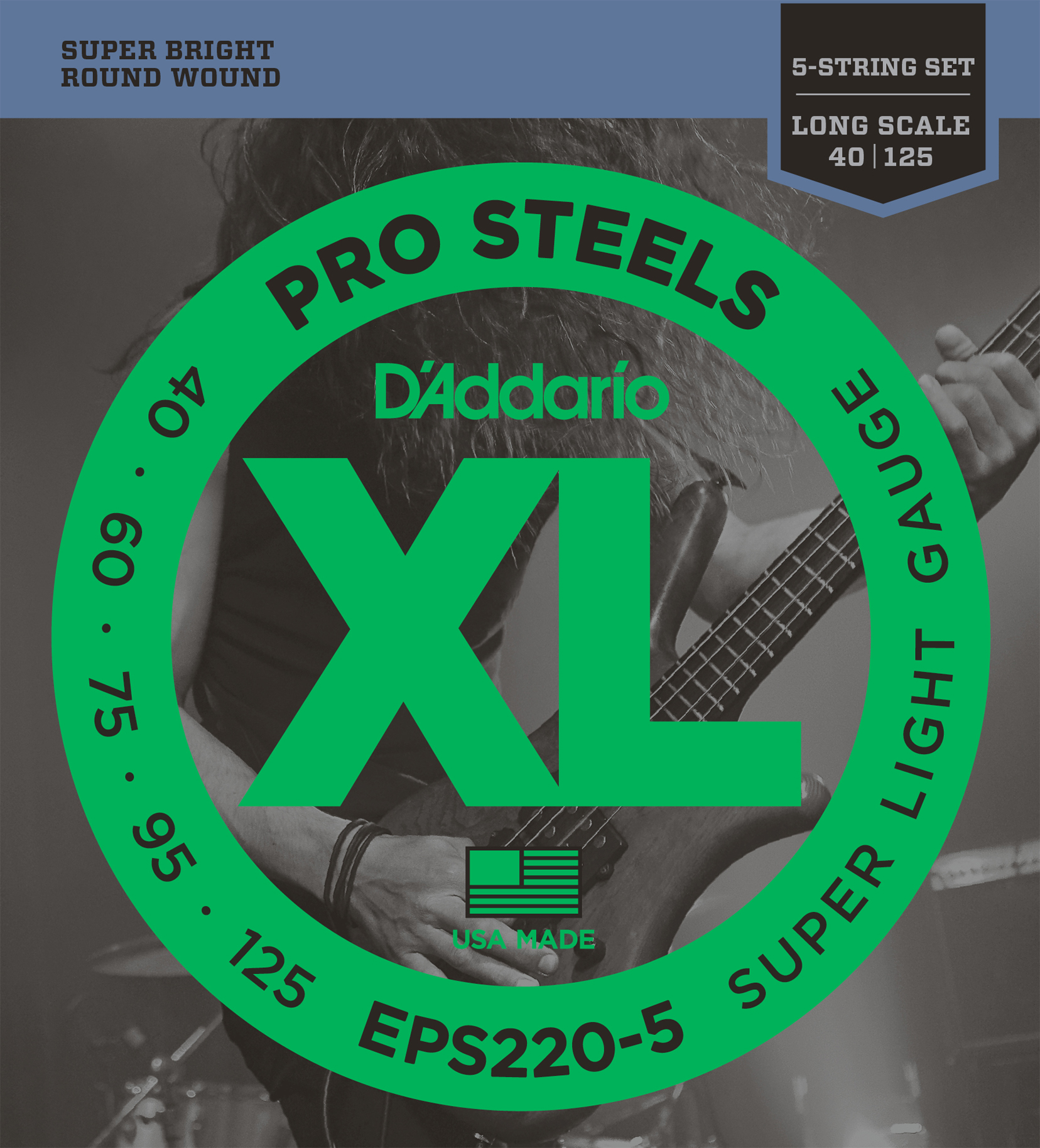 BAS GİTAR TEL SETİ, 5 TELLİ, XL, 40-95, LONG SCALE - EPS220-5