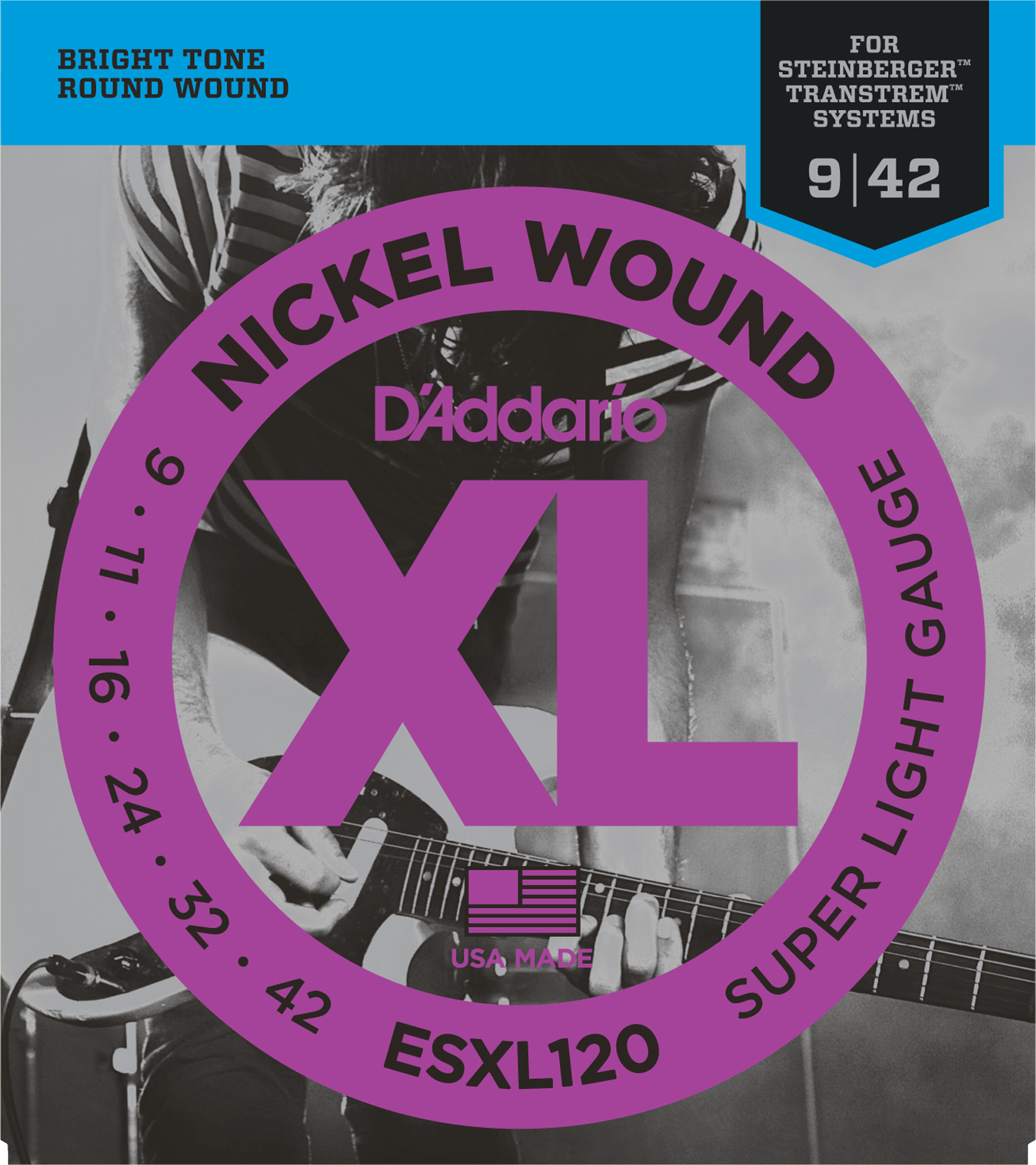 ELEKTRO GİTAR TEL SETİ, XL, 9-42, NICKEL WOUND, RE - ESXL120