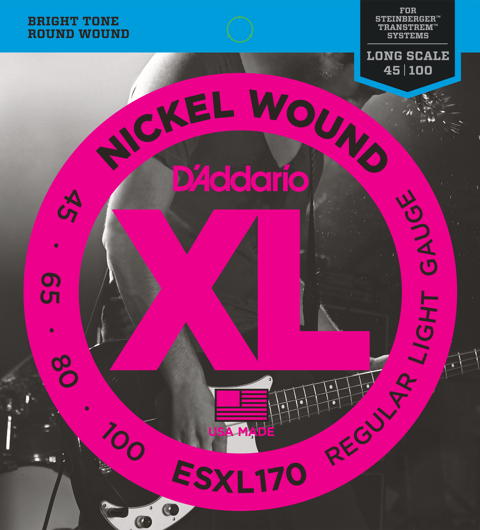 ELEKTRO GİTAR TEL SETİ, XL, 45-100, NICKEL WOUND B - ESXL170