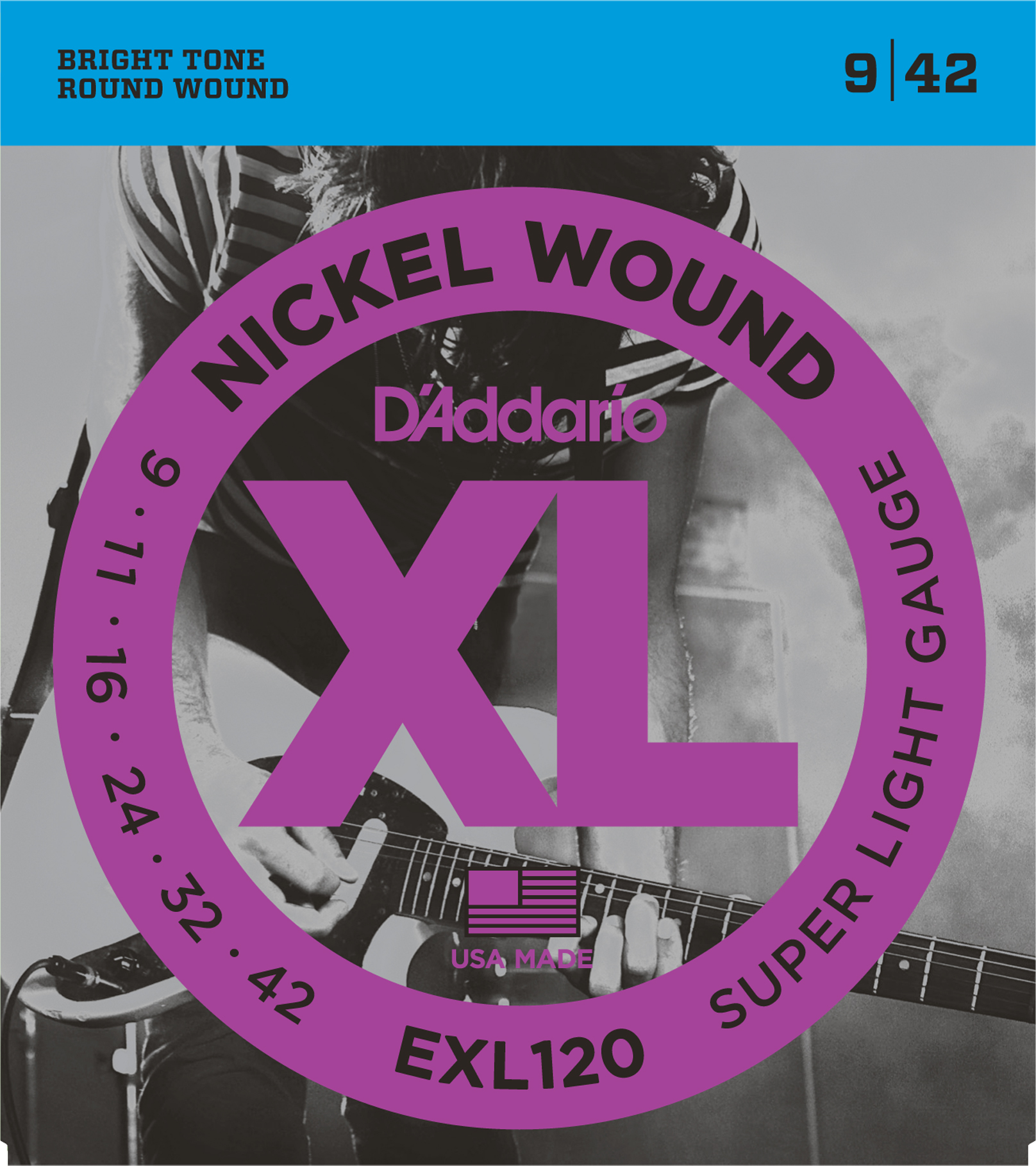 ELEKTRO GİTAR TEL SETİ, XL, 9-42, NICKEL WOUND, SU - EXL120