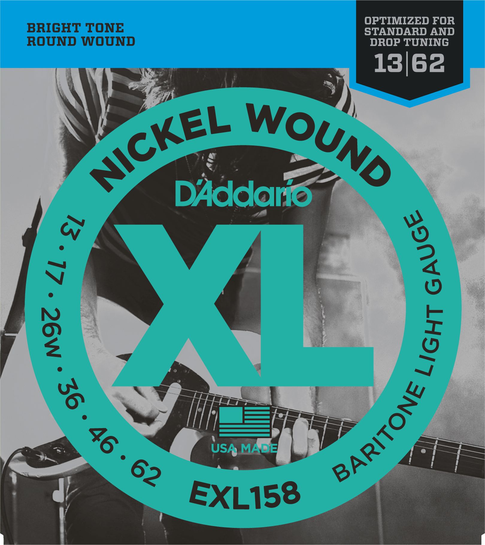 ELEKTRO GİTAR TEL SETİ, XL, 13-62, 3RD NICKEL WOUN - EXL158