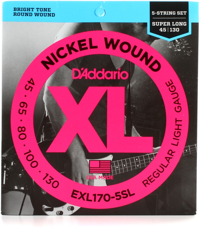 BAS GİTAR TEL SETİ , 5 TELLİ, XL, 45-130, SUPER LO - EXL170-5SL