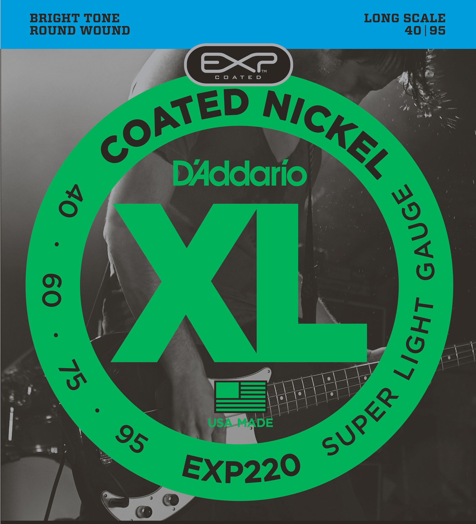 BAS GİTAR TEL SETİ, 40-95, COATED NICKEL, SUPER LI - EXP220