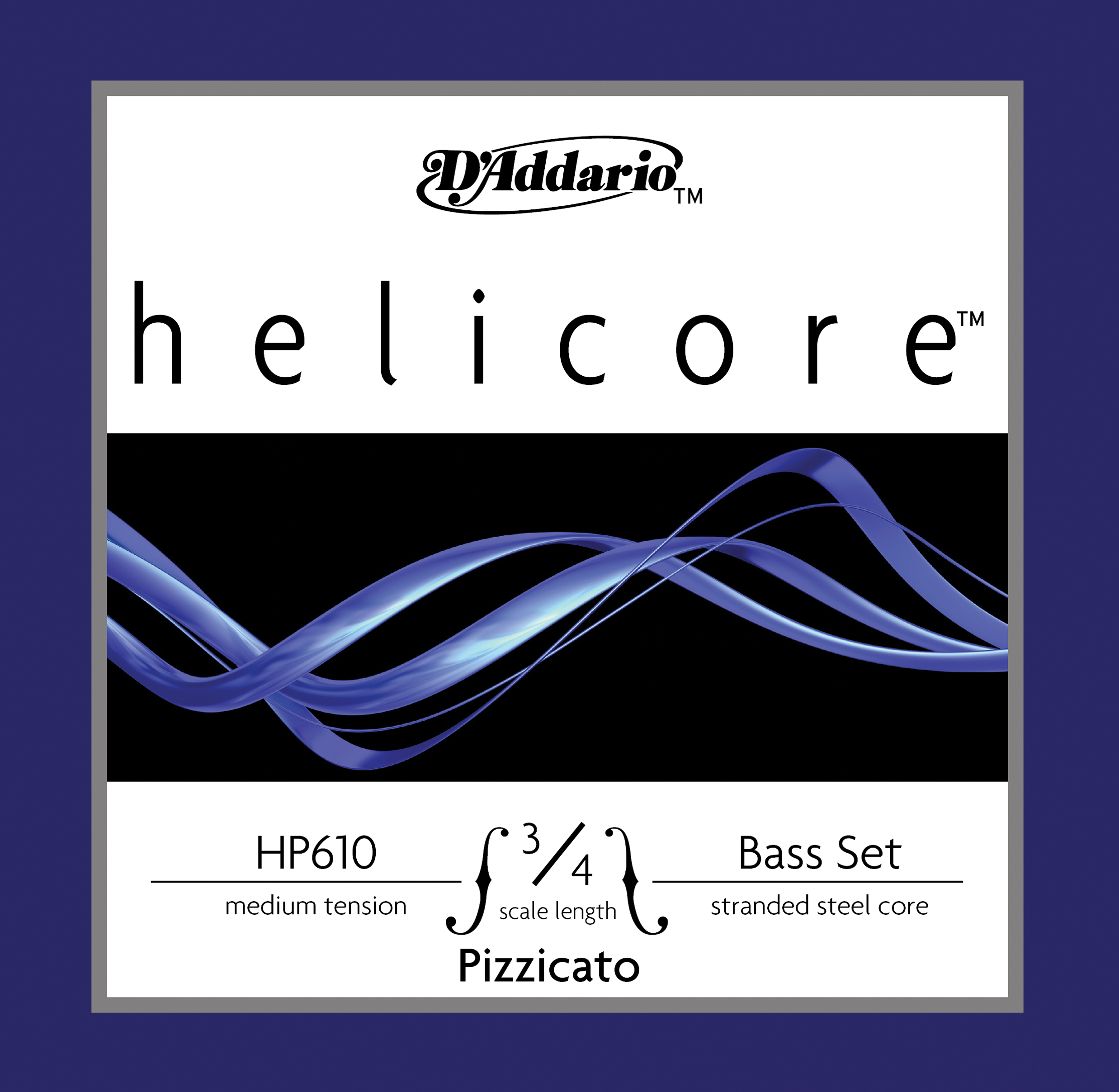 KONTRABAS TEL SETİ, HELICORE, SCALE 3/4, PIZZICATO - HP610 3/4M