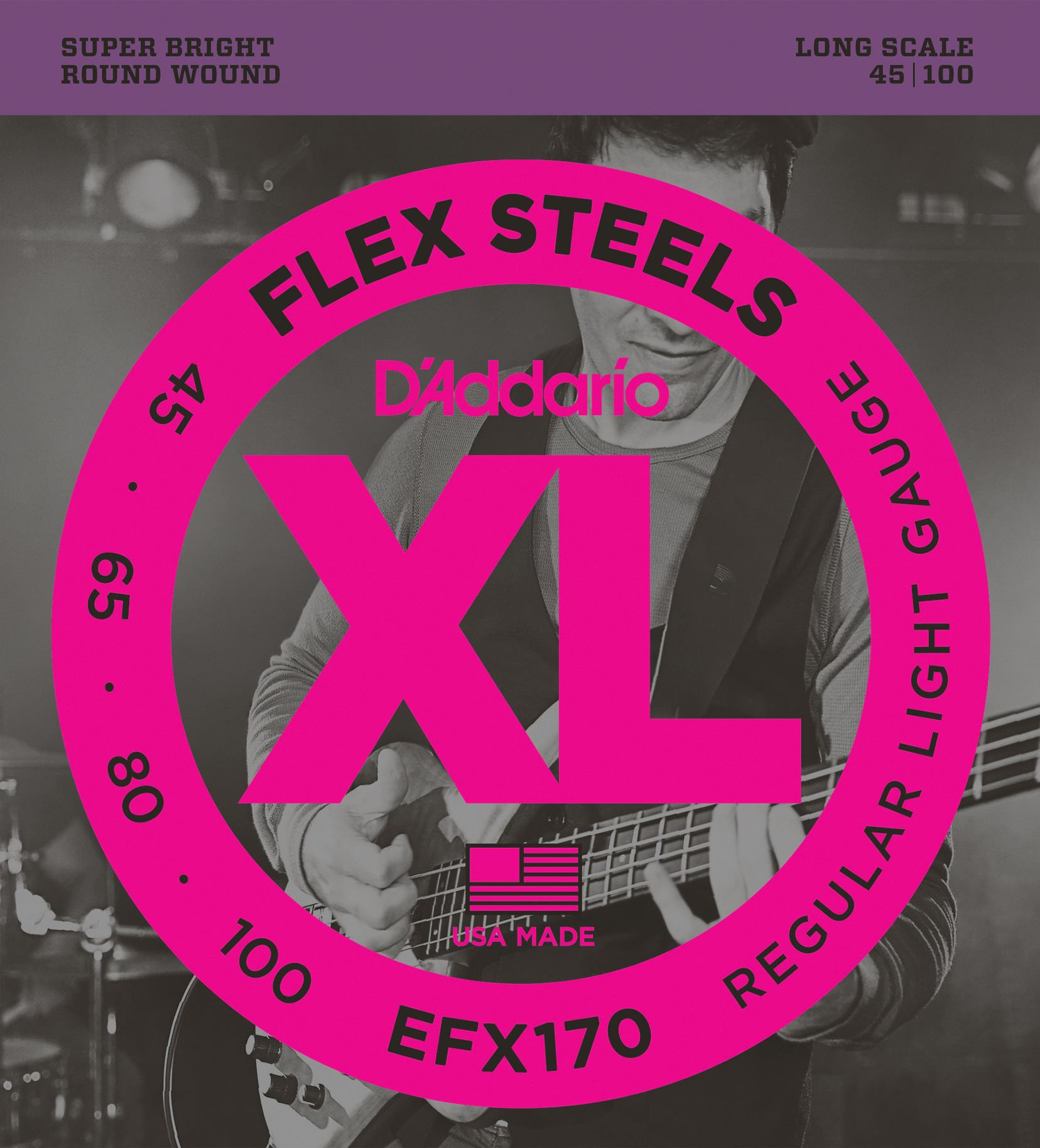 BAS GİTAR TEL SETİ, FLEXSTEELS, REGULAR LIGHT GAUG - EFX170